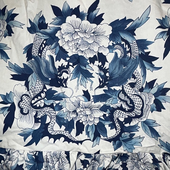 Ralph Lauren Porcelain Blue white Tamarind standard ruffle Sham AS NEW - Picture 4 of 4